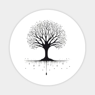 Stylish Minimalist Deciduous Tree Design Magnet